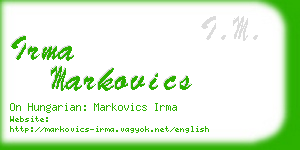 irma markovics business card